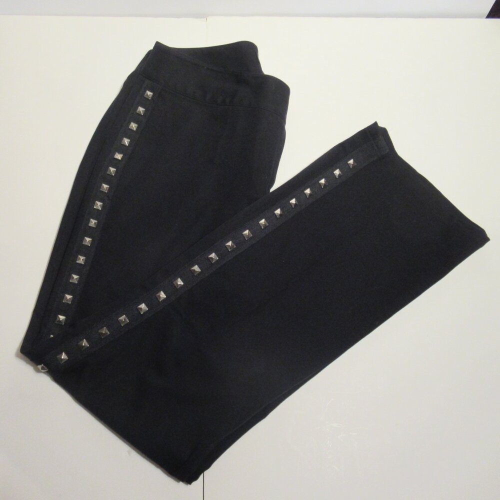 INC Stretch Sz. 6P Black Pants with Silver Pyramid Studs International Concepts